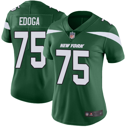New York Jets Limited Green Women Chuma Edoga Home Jersey NFL Football #75 Vapor Untouchable